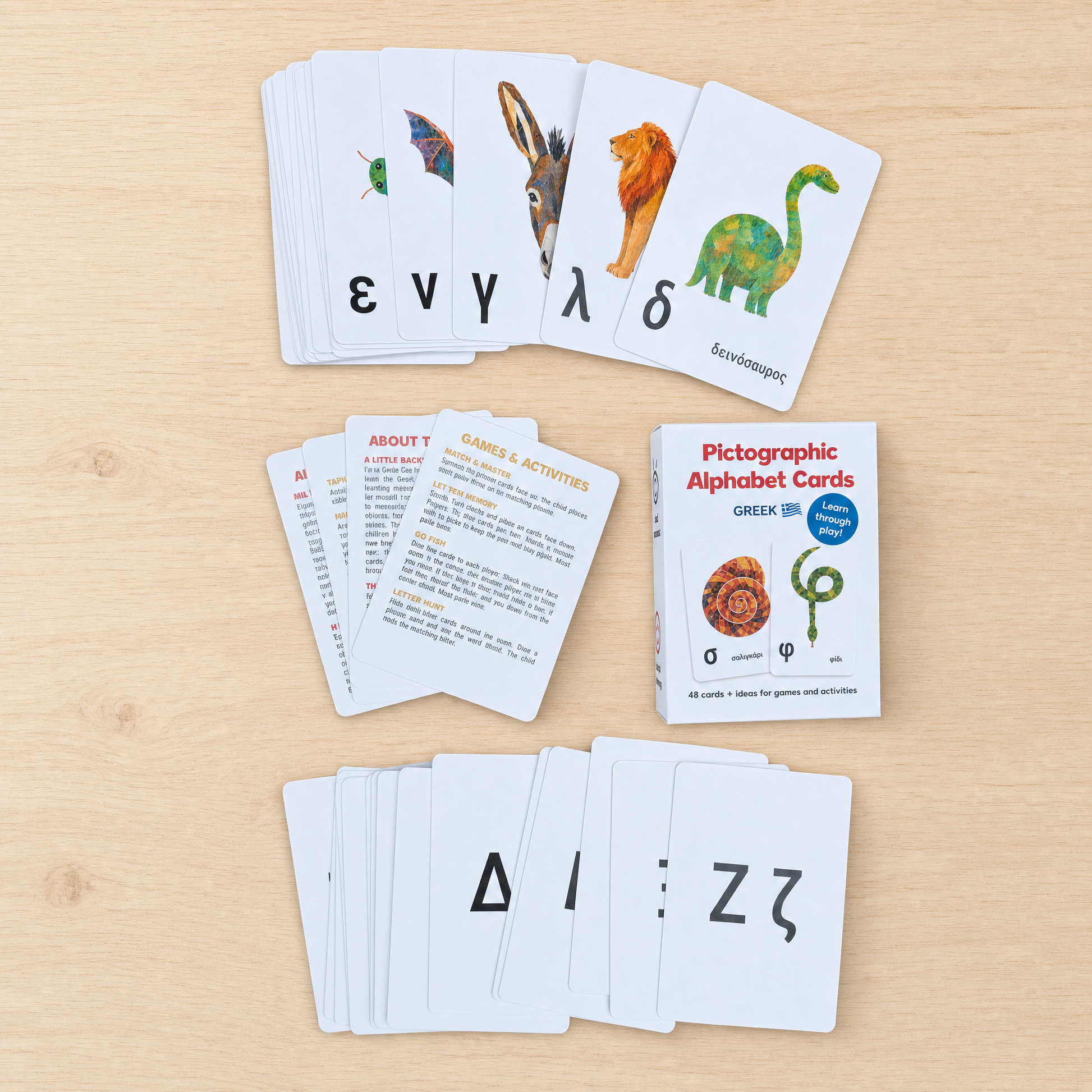 Everything in the box: two decks of cards and games booklet