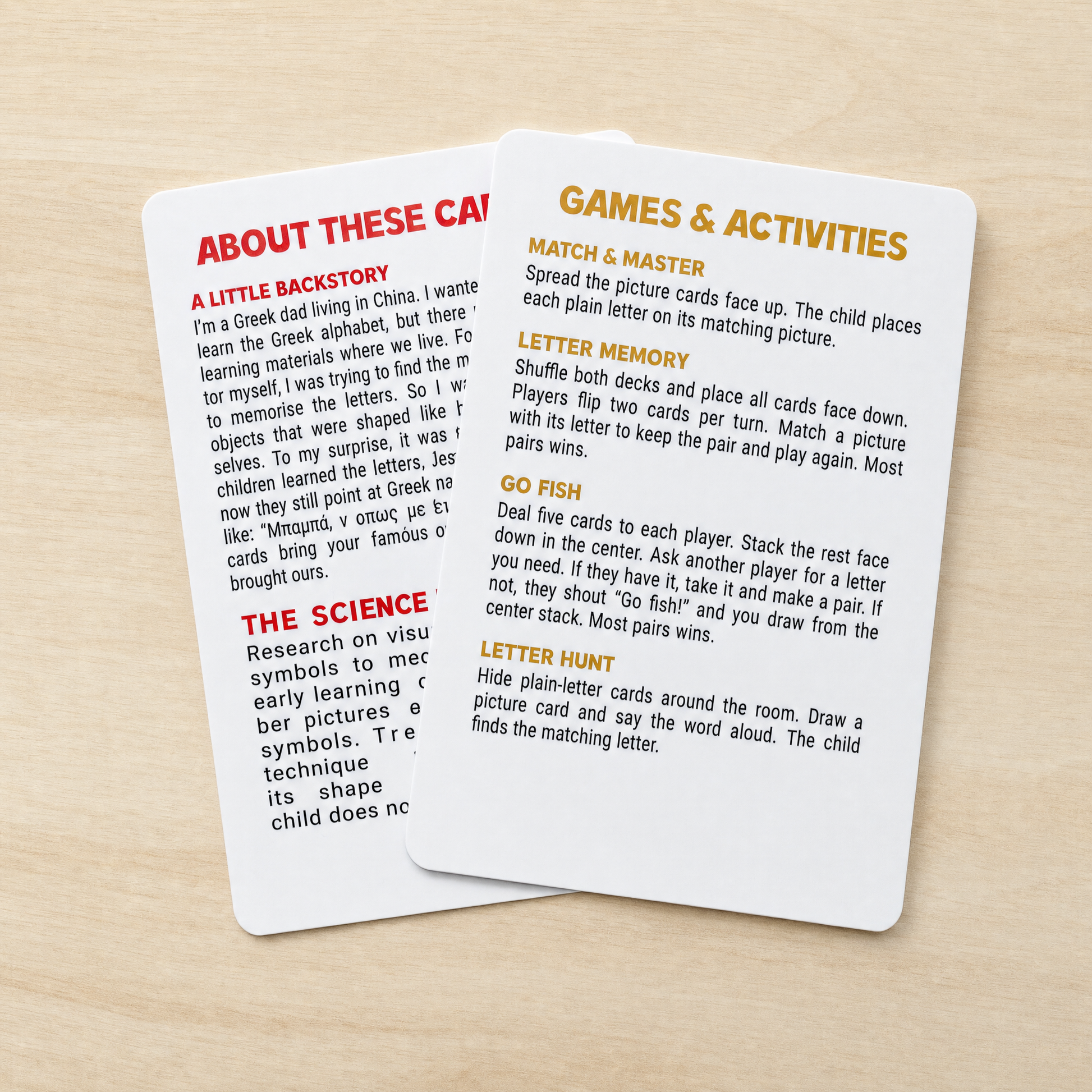 Games and activities booklet in English