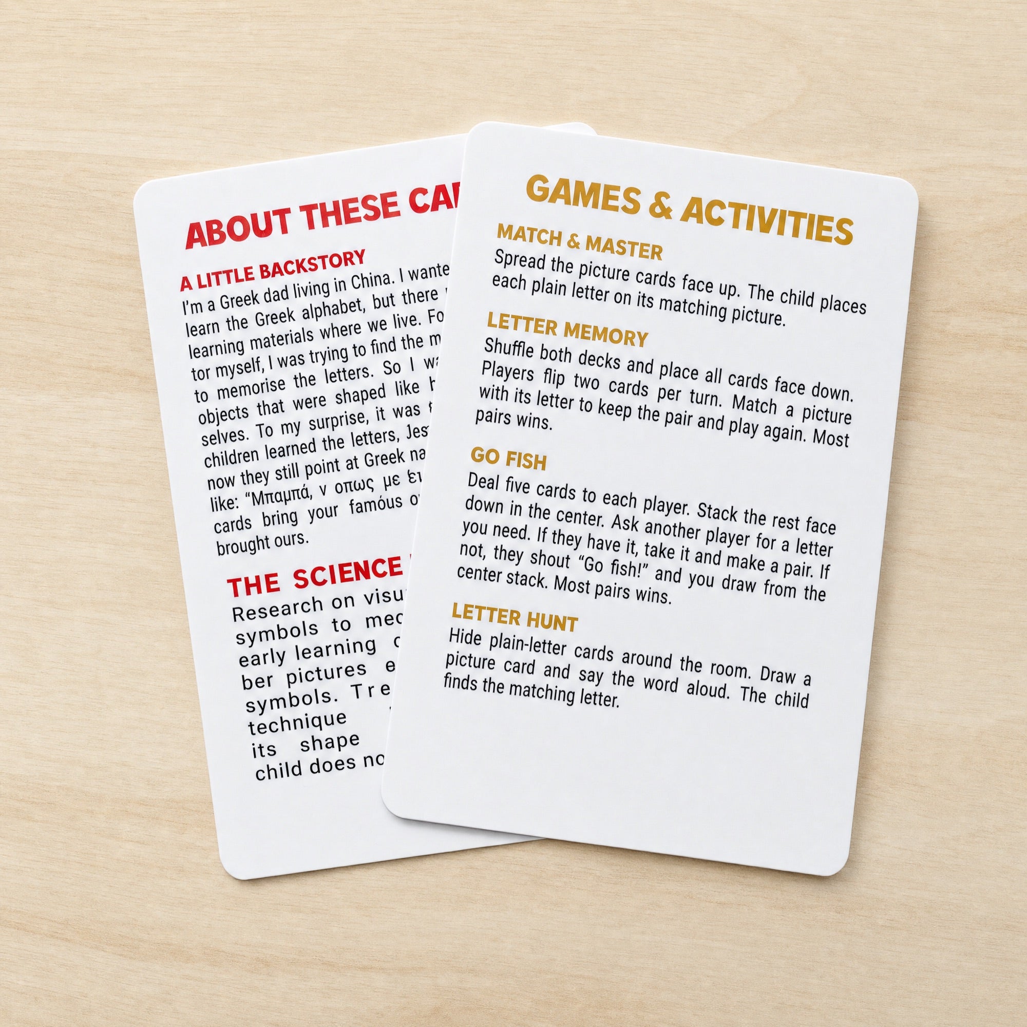 Games and activities booklet in English